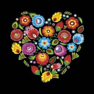 Colour Folk Heart Svart Servett 20 st 33x33 cm