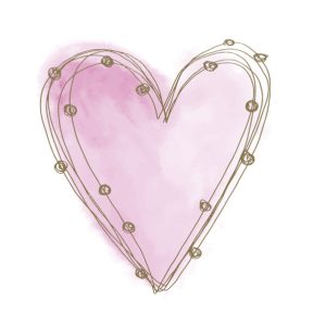 Colour Pastel Pink Heart servetter 20 st 33x33 cm