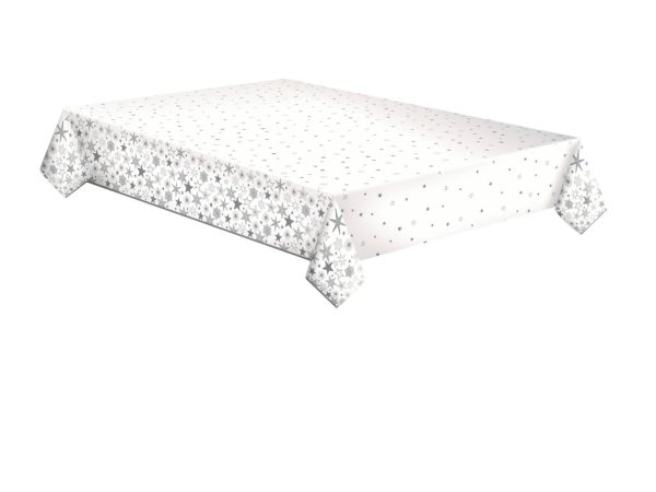 Christmas Silver Stars pappersduk 120x180 cm
