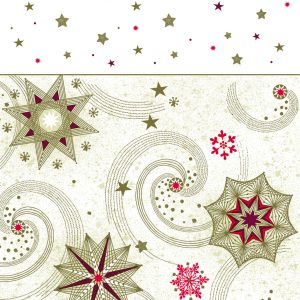 Christmas Gold Stars and Twirls pappersduk 120x180 cm