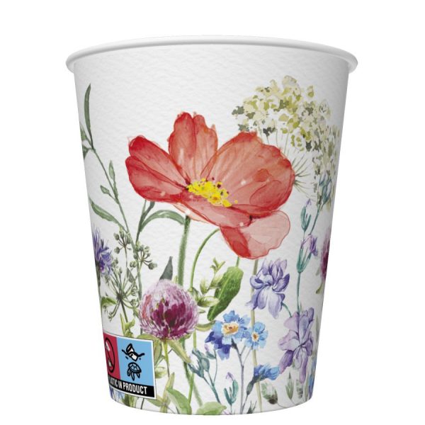 Colour Meadow in June Blommiga pappersmuggar 8-pack 250 ml