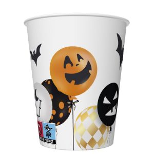 Halloween skräckballonger 8-pack pappersmuggar 250 ml
