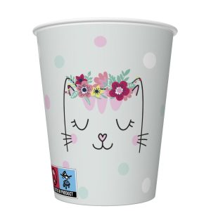 Cat Flowers Wreath pappersmuggar, 8 st, 250 ml