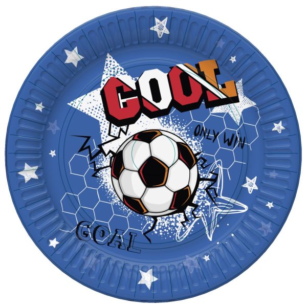 Football Cool papperstallrikar 8-pack 18 cm