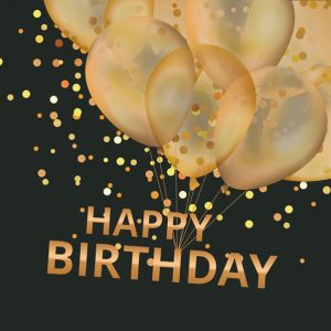 Happy Birthday servetter 20 st 25x25 cm svart
