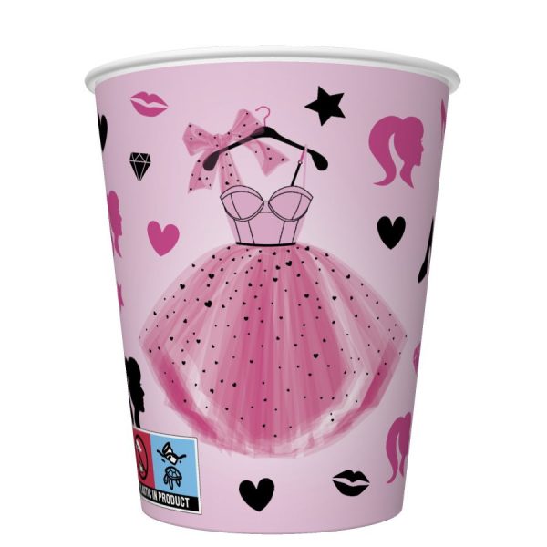 Colour Party Dress Tematiska pappersmuggar 8-pack 250 ml