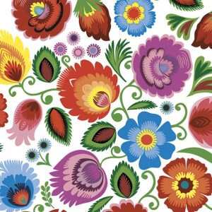Servett med blomutskärning, färgglad 20 st 33x33 cm