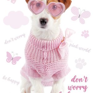 Dog Pink World A4 elastisk mapp