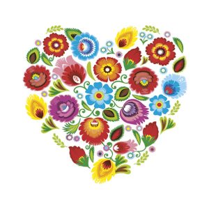 Colour Folk Heart Servetter 20 st 33x33 cm
