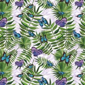 Colour Fern and Butterfly Nature A4-mapp med elastiskt band