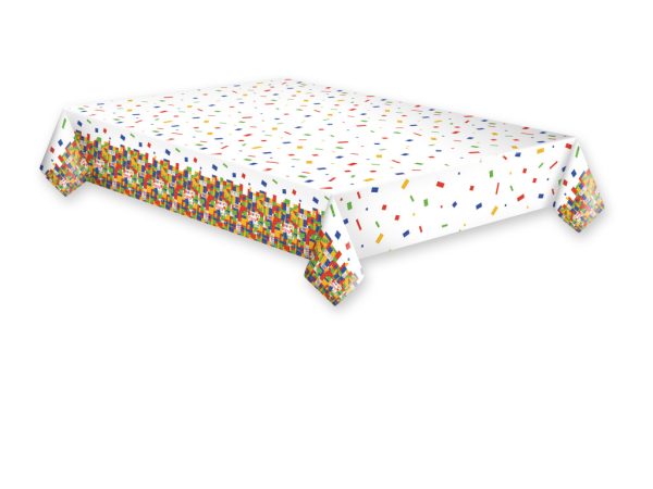 Happy Birthday byggklossar papperduk 120x180 cm