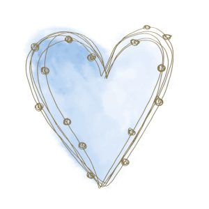 Colour Pastel Blue Heart servetter 20 st 33x33 cm