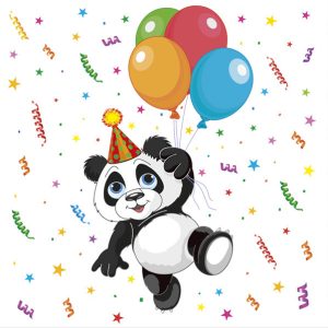 Animals roliga panda servettset 20-pack 33x33 cm