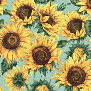 Colour tapetservett med solrosmotiv, set om 20, 33x33 cm