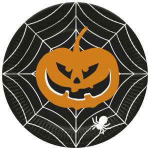 Halloween skrämmande svarta pappersassietter, 8-pack, 22,7 cm