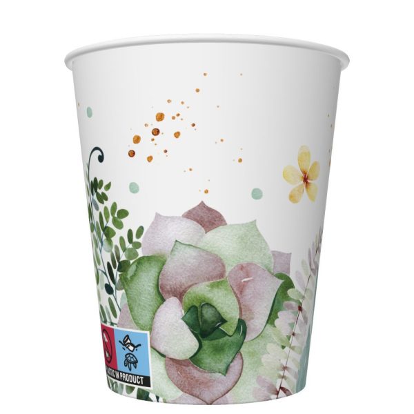 Colour Floral Frame Blommiga pappersmuggar 8-pack 250 ml