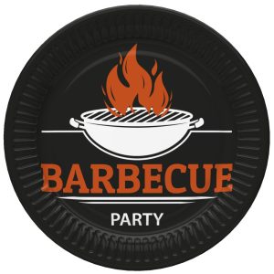 BBQ Party engångstallrikar i papper, 8-pack, 18 cm