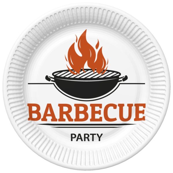 BBQ Party engångstallrikar 8-pack, 22,7 cm