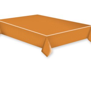 Orange pappersduk med vita prickar 120x180 cm