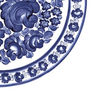 Servett med blomsterbroderi, 20-pack 33x33 cm
