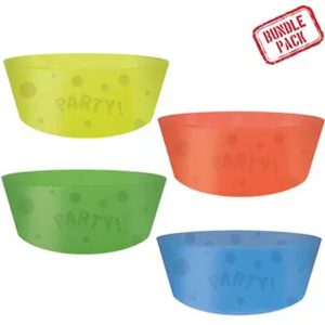 Färgade halvgenomskinliga djupa plasttallrikar, 4-pack, 12 cm
