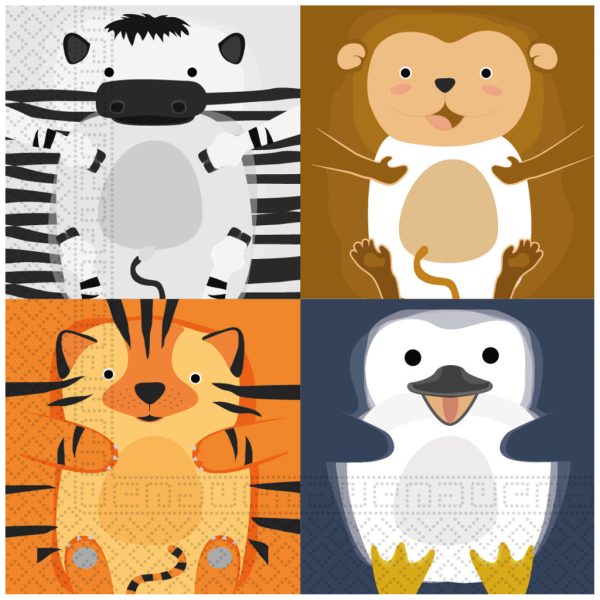 Animals Zoo servetter 20-pack 33x33 cm FSC