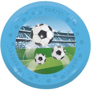Fotbollsmotiv plasttallrikar 4-pack, 21 cm