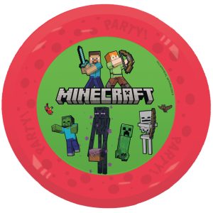 Minecraft Party micro premium plasttallrik 4-pack 21 cm
