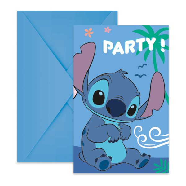 Disney Lilo and Stitch Angel festinbjudningar 6 st FSC