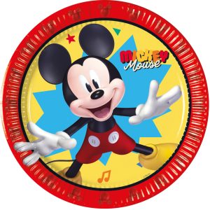 Disney Mickey Jump Into Fun pappersassiett 8 st 20 cm FSC
