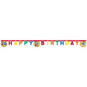 Disney Mickey Jump Into Fun Happy Birthday-skylt FSC 2 m