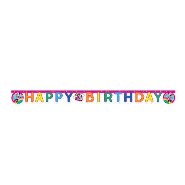 Disney Minnie Makes Me Smile Happy Birthday-skylt FSC 2 m