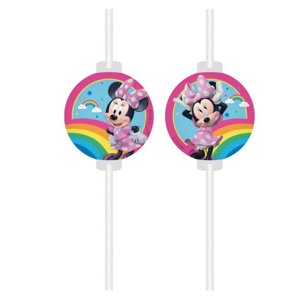 Disney Minnie Makes Me Smile papperssugrör, 4-pack FSC