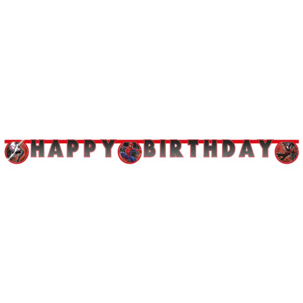 Spindelmannen World of Webs Happy Birthday-skylt FSC 2 m