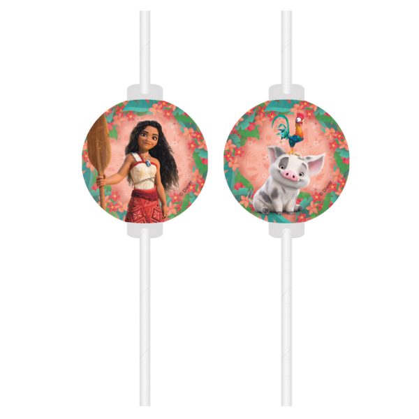 Disney Vaiana Sailing Spirit papperssugrör, 4-pack FSC