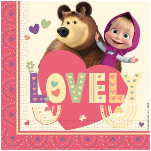 Masha och Björnen Sweet Heart servetter 20 st 33x33 cm FSC