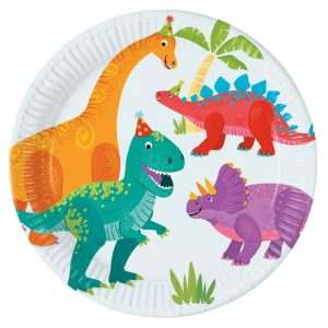 Dinosauriefest papperstallrikar 8 st 23 cm FSC
