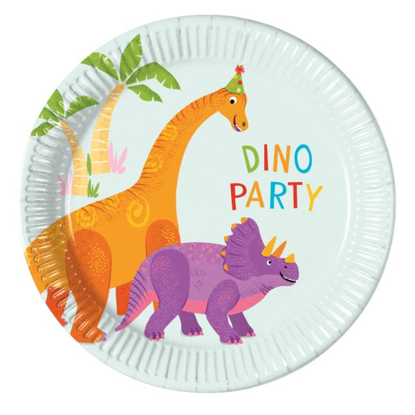 Dinosaur Party papperstallrik 8-pack 20 cm FSC