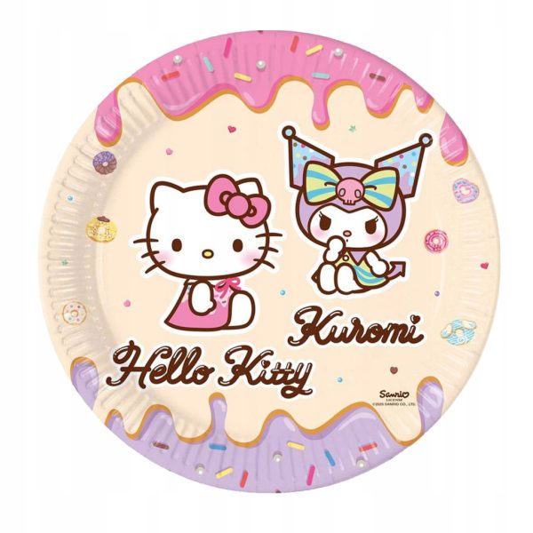 Hello Kitty Kuromi papperstallrikar 8-pack 23 cm FSC