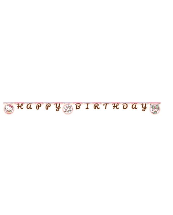 Hello Kitty Kuromi Happy Birthday-skylt FSC 2 m