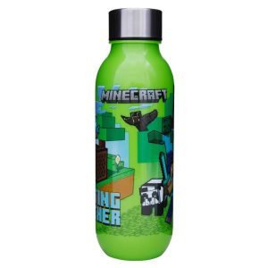 Minecraft Vattenflaska 640 ml – BPA-fri Plastflaska med Skruvkork – Barnflaska & Skola – Minecraft Motiv