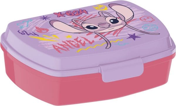 Lilo & Stitch Matlåda Barn 17 cm – Lunchbox Angel BPA-fri Plast Rosa