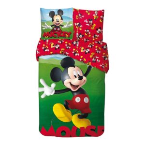 Disney Mickey Garden påslakanset 140×200 cm, 65×65 cm