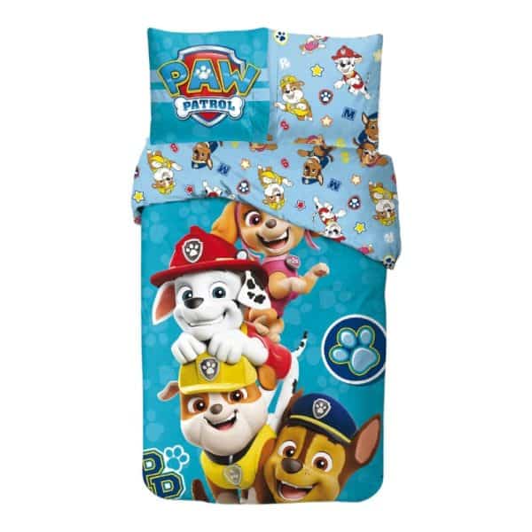 Paw Patrol Brave Paws påslakanset 140x200 cm, 65x65 cm