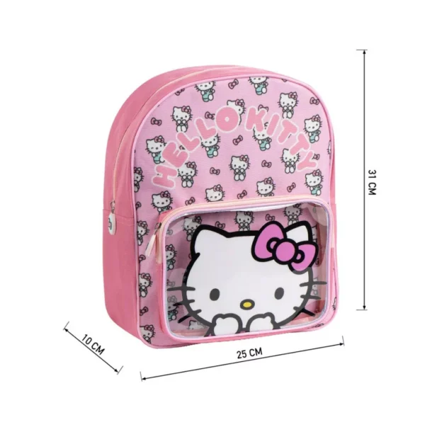 Hello Kitty Ryggsäck Barn 30 cm – Rosa Skolväska med 2 Fack, Justerbara Axelremmar, Söt & Praktisk - Bild 4