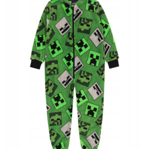 Minecraft barnpyjamas med lång ärm, overall 5/6 år