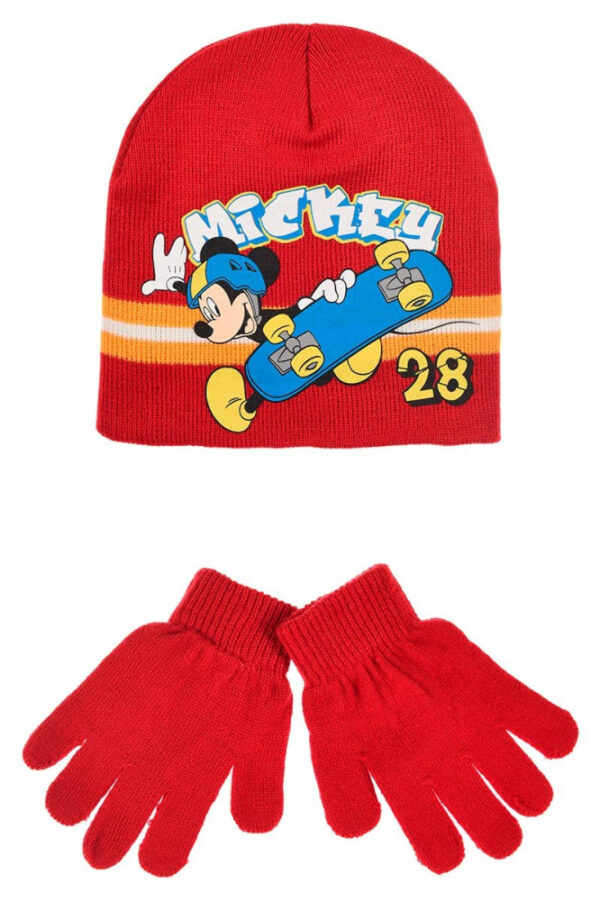 Disney Mickey Skate barnmössa och vantar set 52 cm