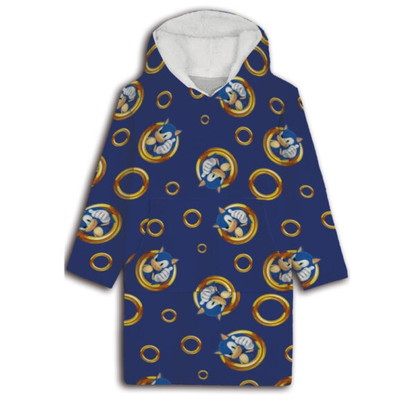 Sonic the Hedgehog vuxen bärbar plyschfilt poncho