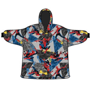 Spindelmannen vuxen fleecetoffel filt, poncho 85x85 cm