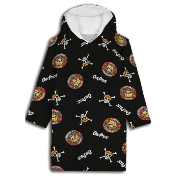One Piece Thousand Sunny fleecetoffel med huva, poncho
